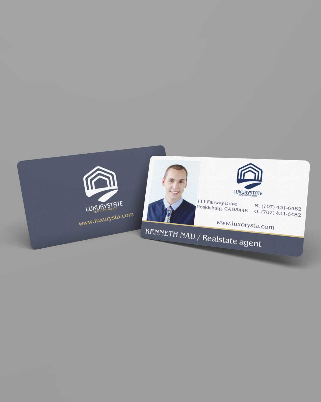 Sober Dark Blue Business Cards