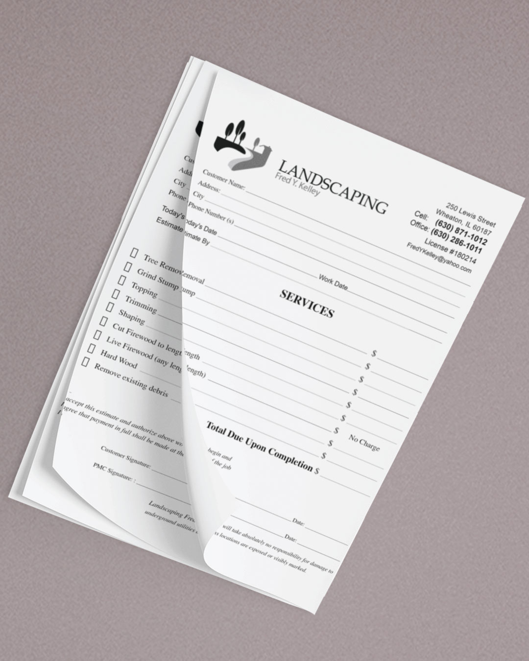 Simple Monochrome Design Carbonless Forms (Invoice)