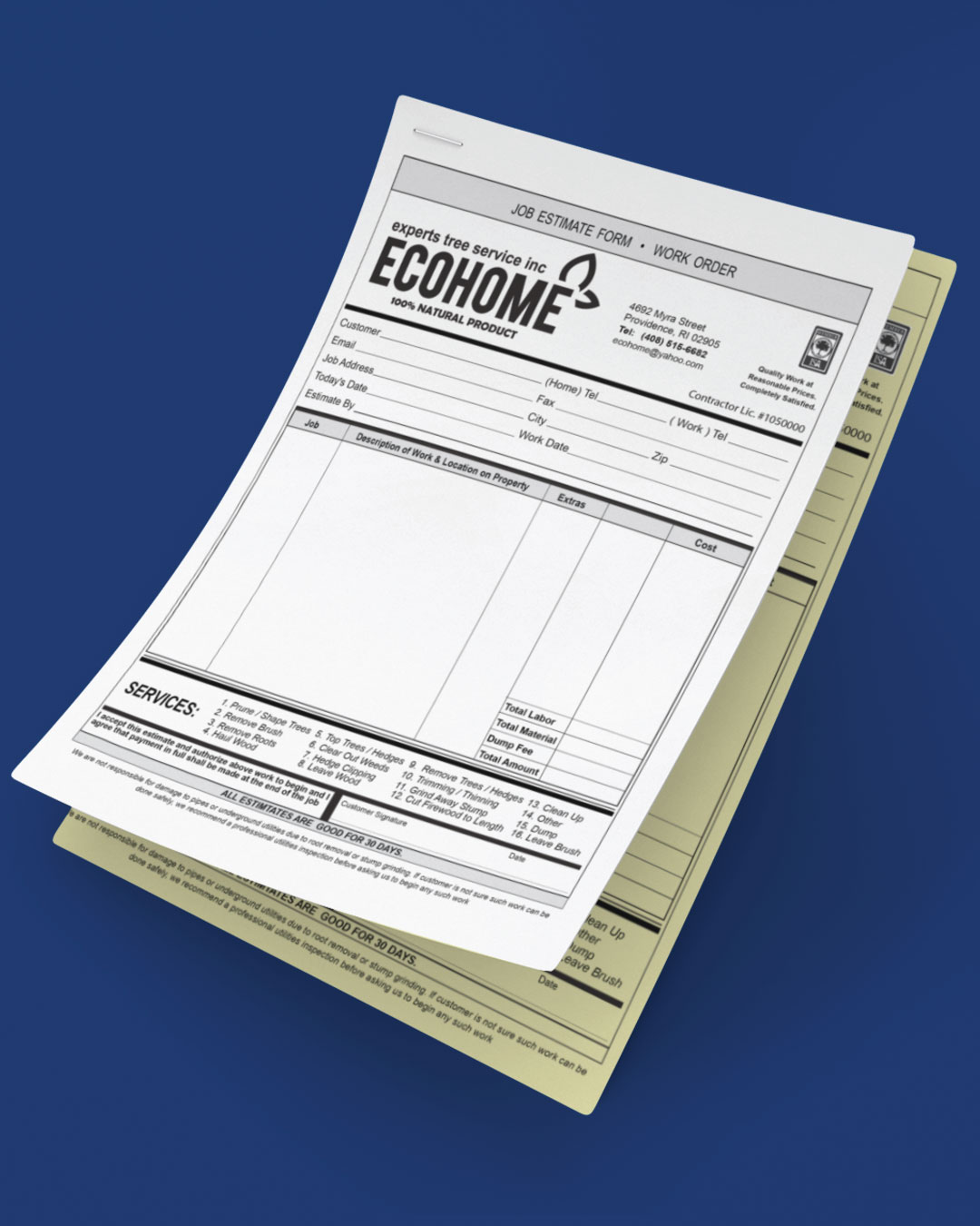 Cute Minimalist Design Carbonless Forms (Invoice)