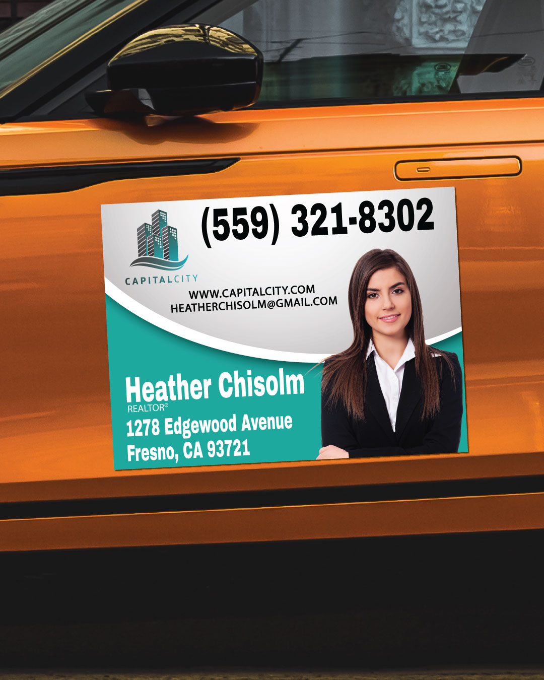 Elegant Turquoise Car Magnets AP Printing - Elegant Turquoise Car Magnets - Custom Printing Services