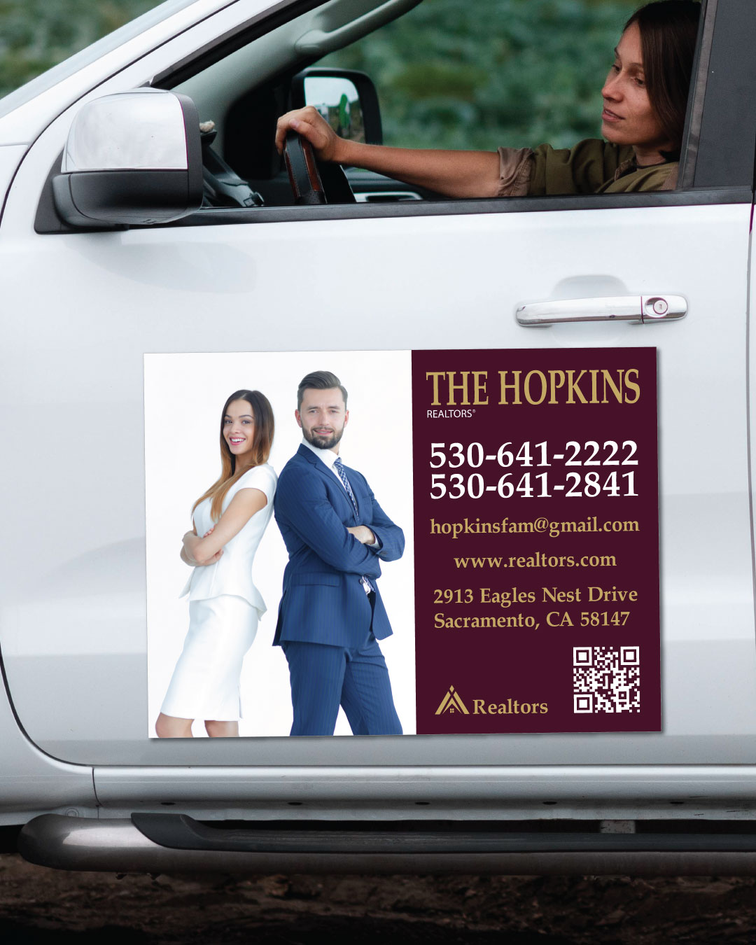 Elegant Burgundy Car Magnets