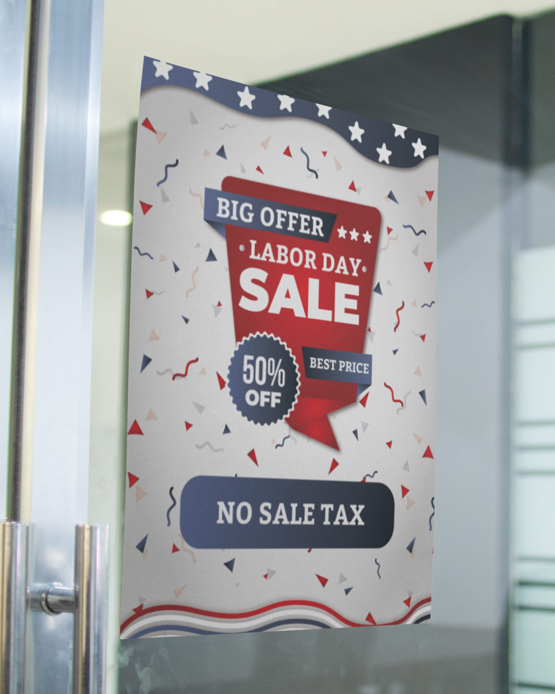 Posters Labor Day with Confetti