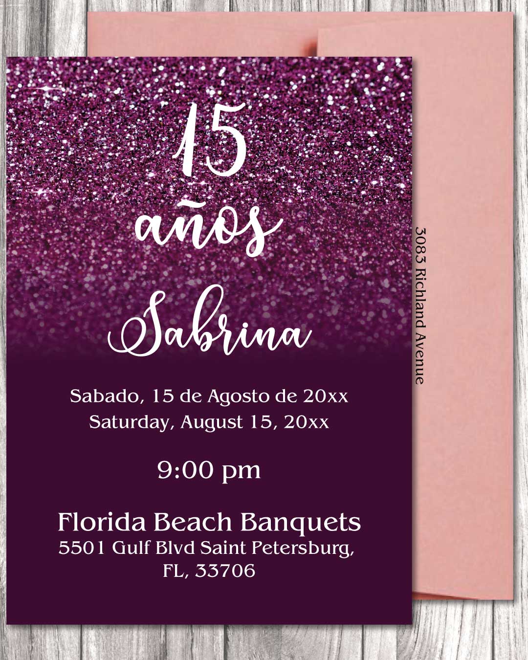 Quin with Purple Glitter