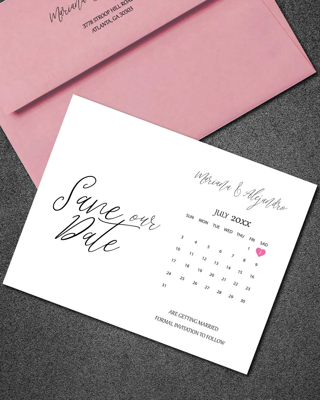 Heart Calendar Design Save The Date