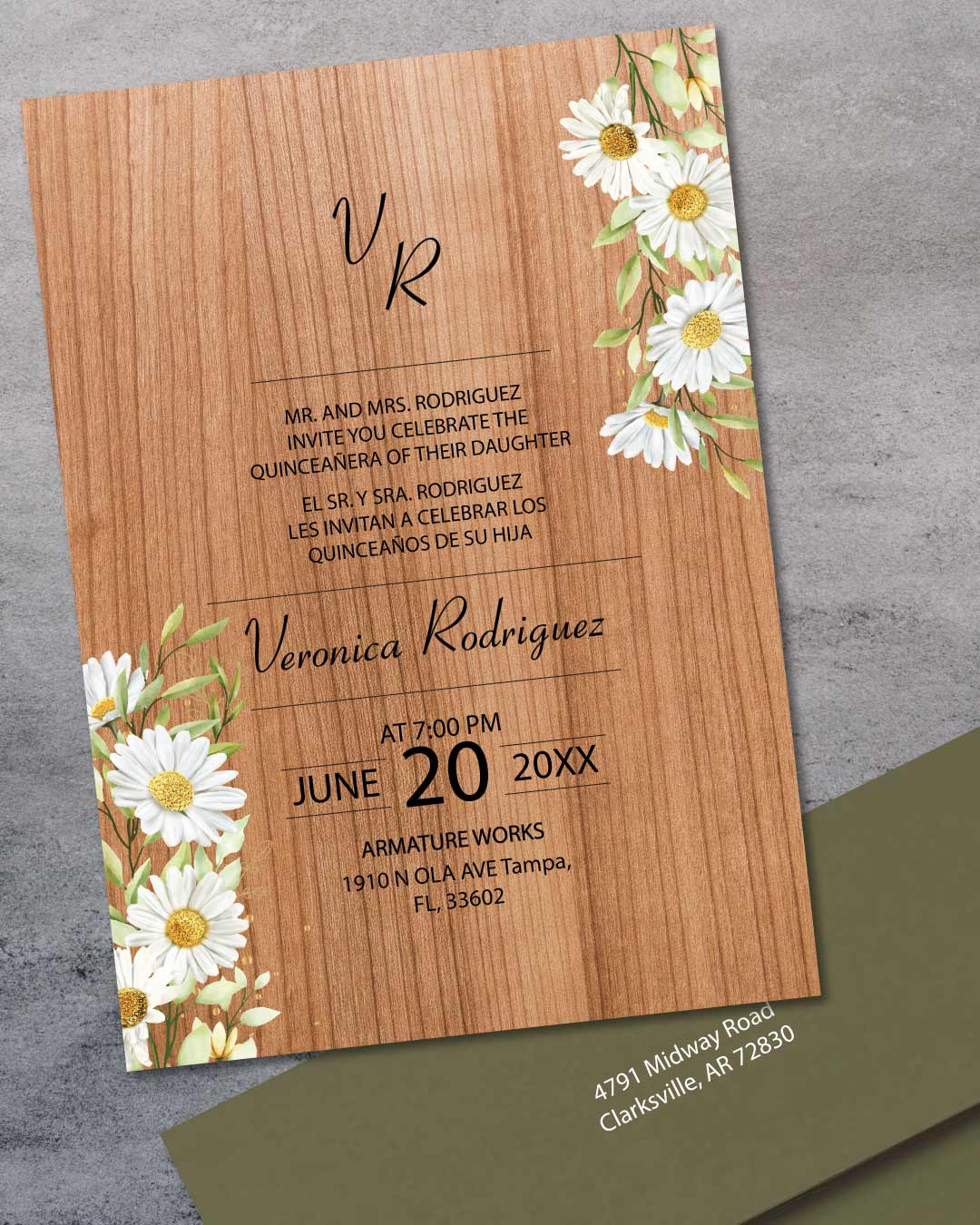 Quin Light Wood and Flowers.