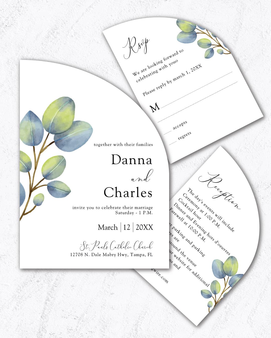 Elegant Botanical Unique Style Wedding Invitations