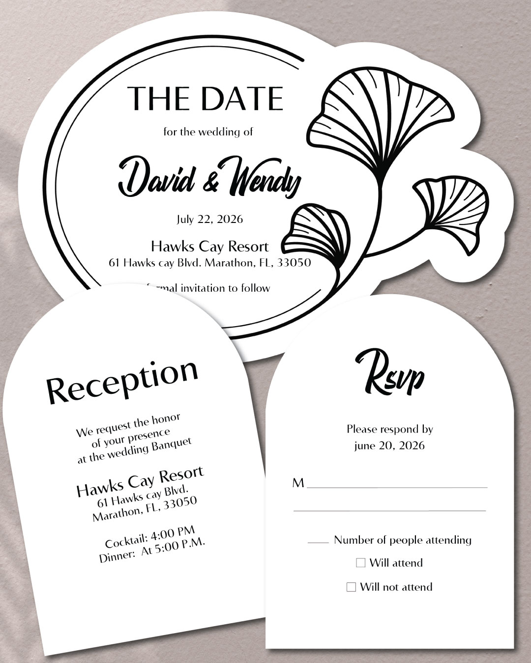 Floral Harmony Unique Style Wedding Invitations