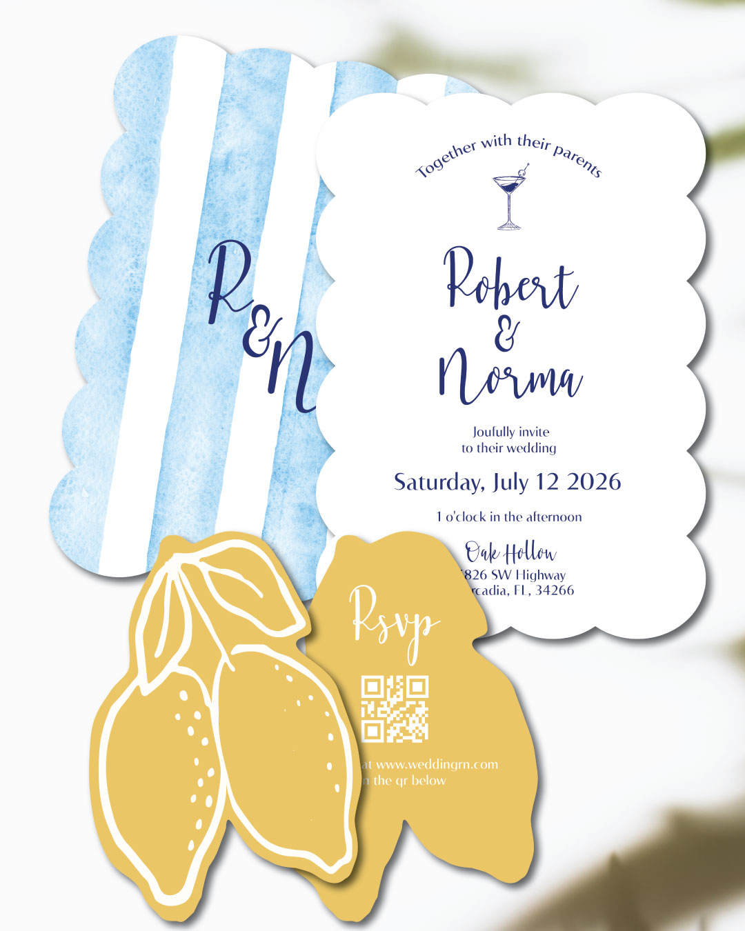 Classic Curves Unique Style Wedding Invitations