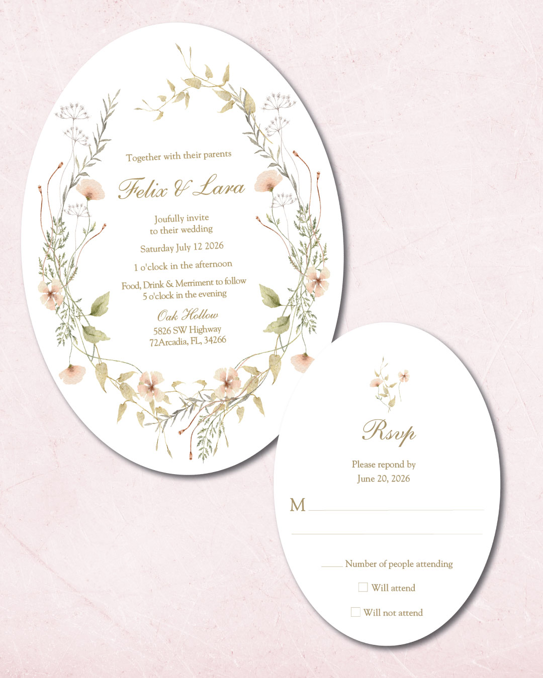 Ethereal Garden Wedding Unique Style Wedding Invitations
