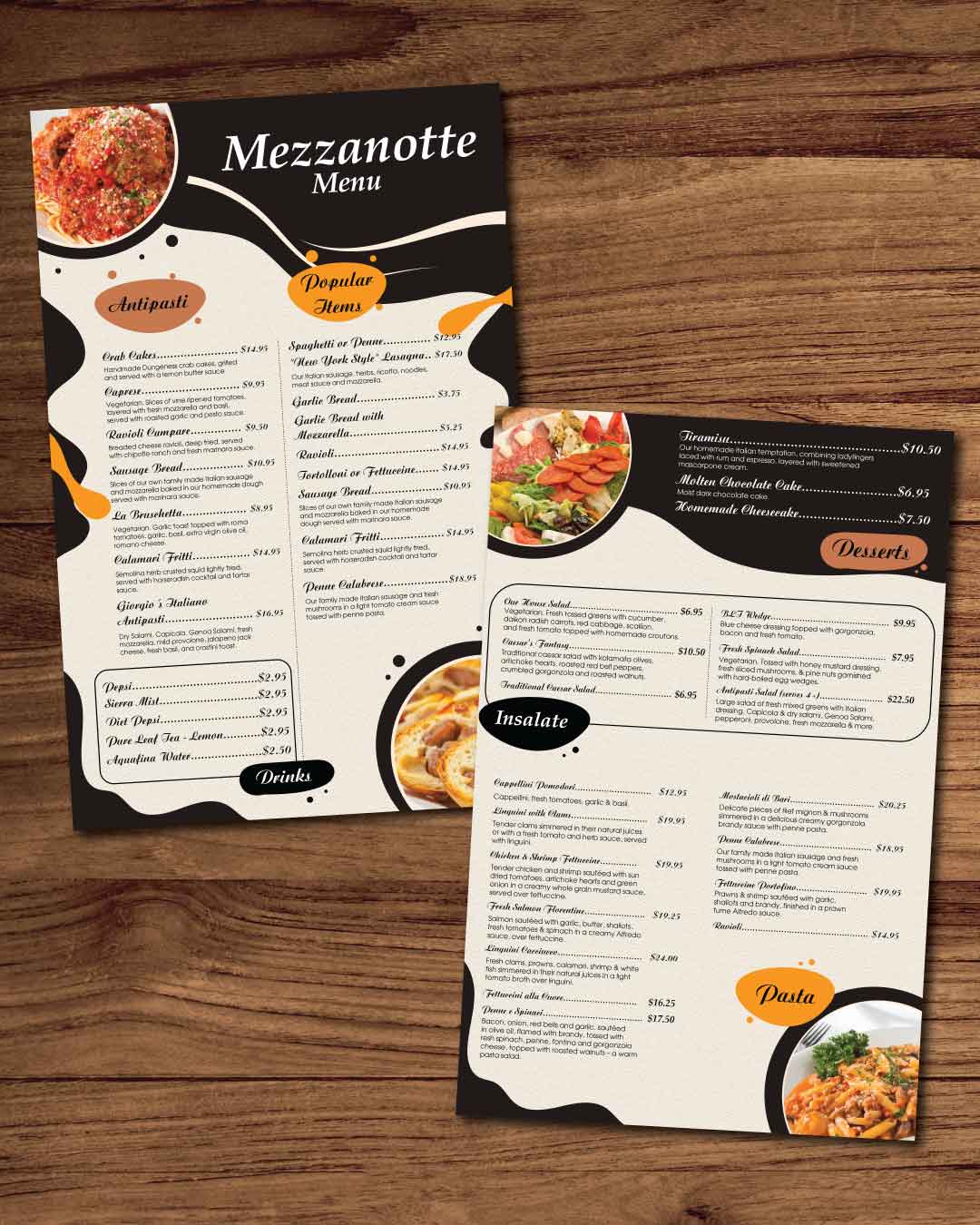 Dine-in Menus