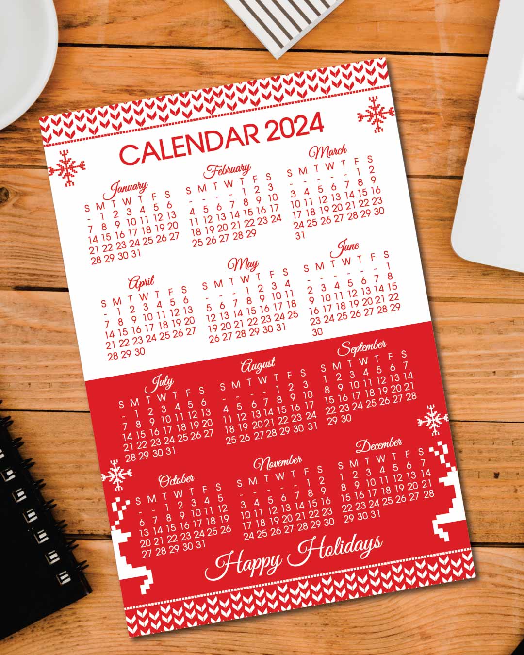 Elegant Pixelated Deer Calendar