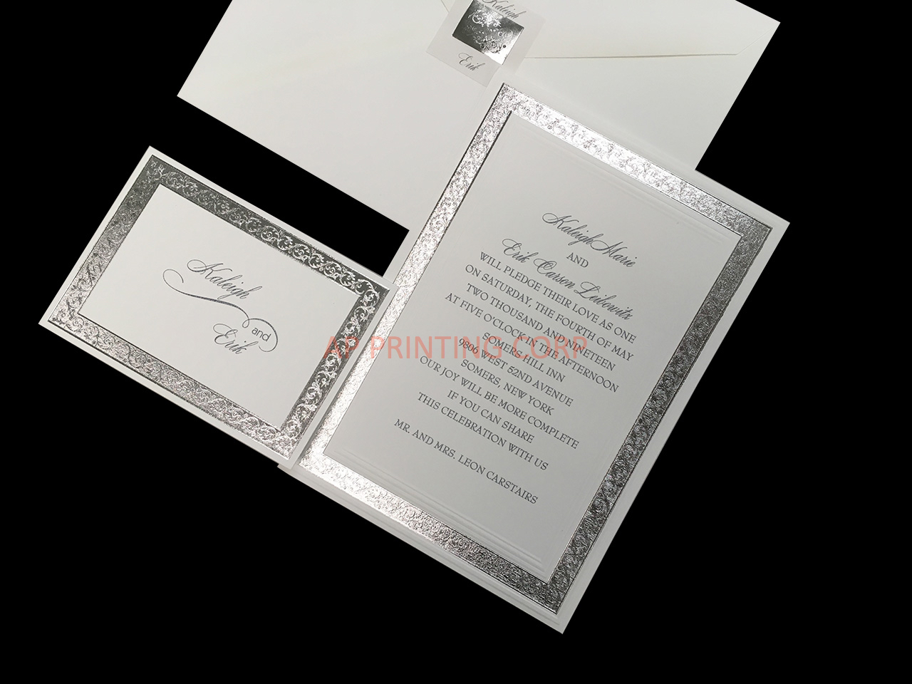 Silver Love Lace [CC-25] Fancy Luxury Wedding Invitation