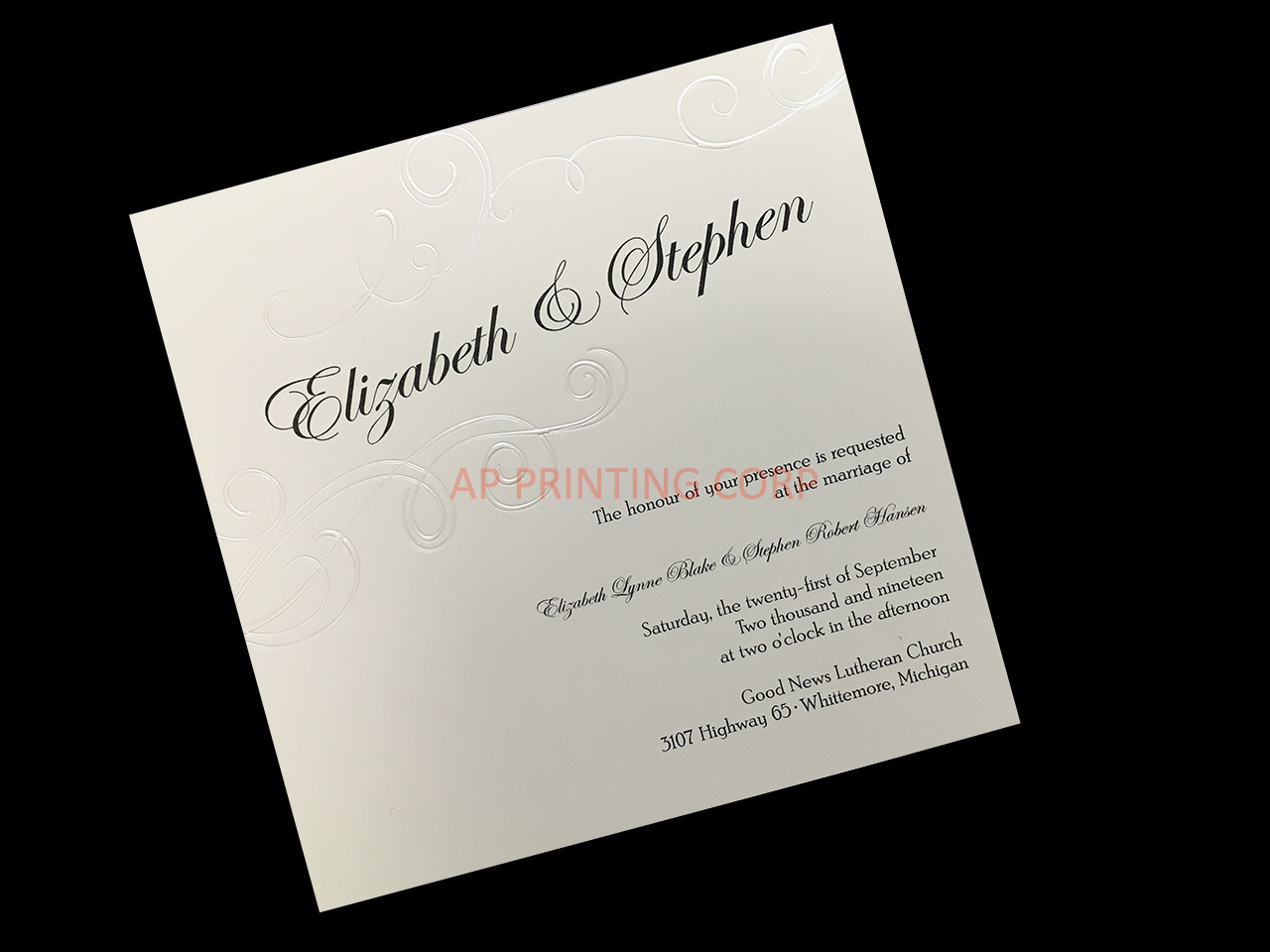 [CC-26] Exquisite Poetry Flowers Wedding Invitation