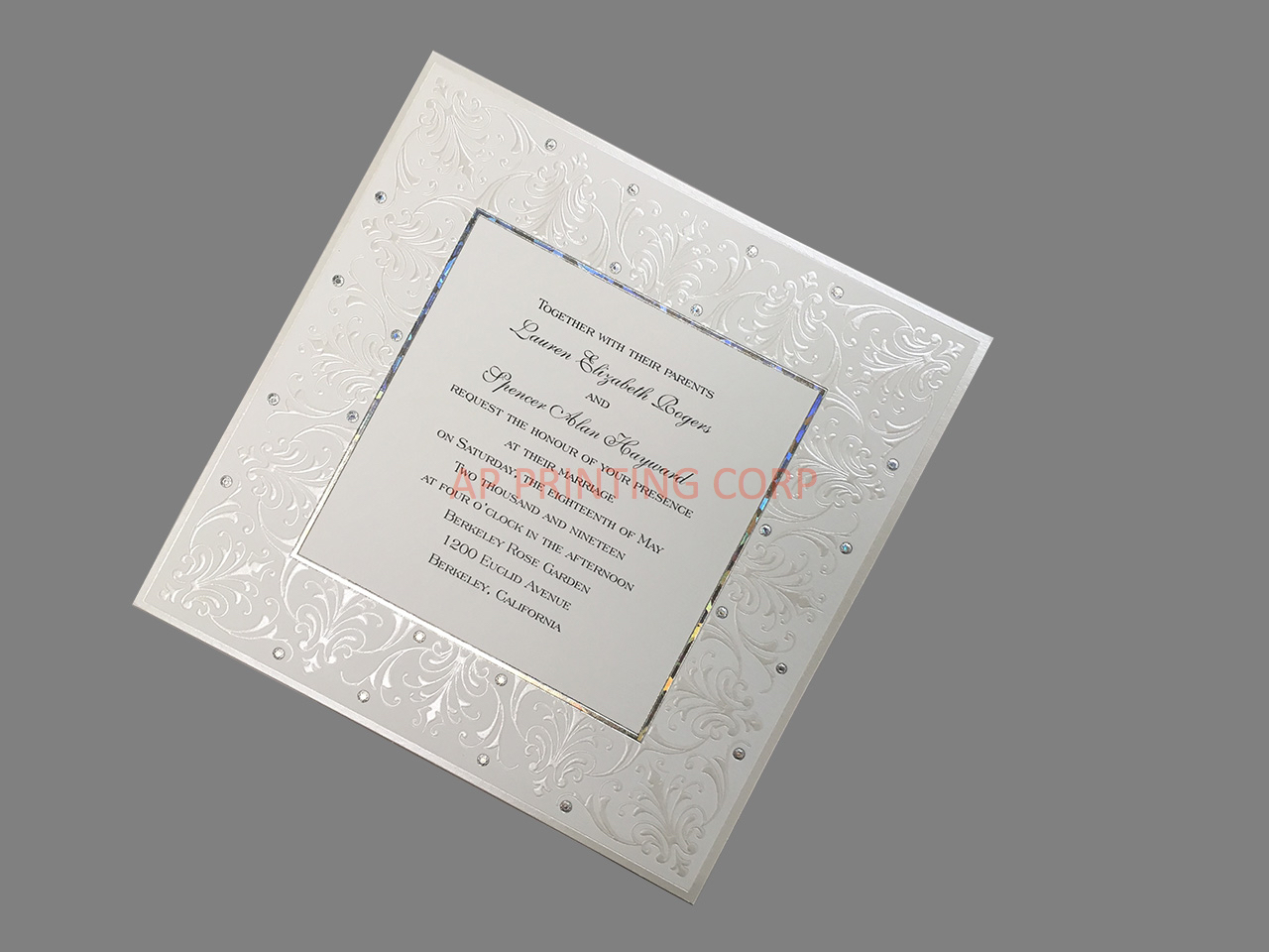 Jeweled Love [CC-67] Fancy Luxury Wedding Invitation