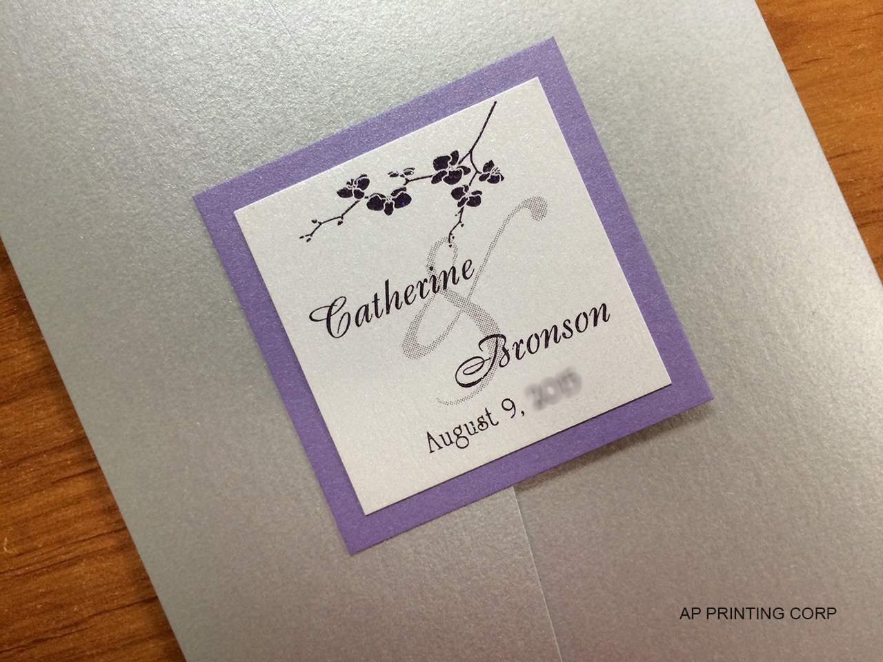 PAL-57-MMM Silver, Amethyst, Ice Silver Pocket & Folder Invitation