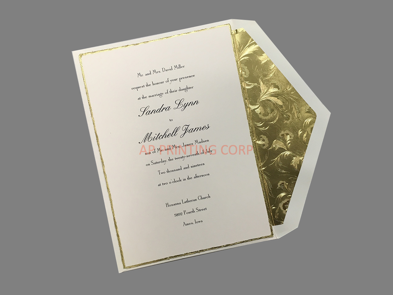 Deckled in Gold [CC-26] Elegant Wedding Invitation