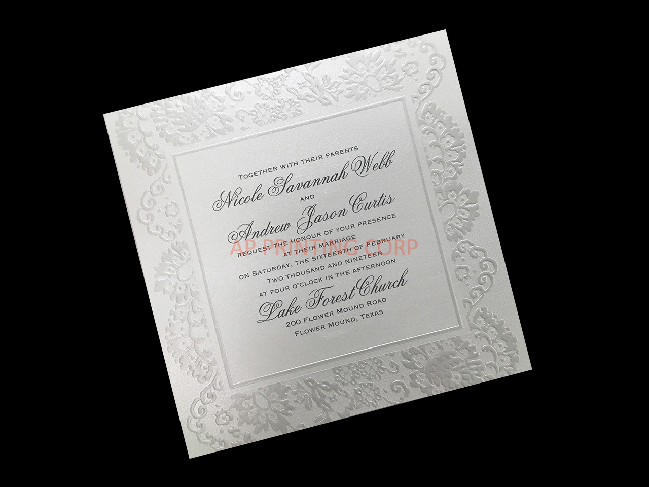 Lace Embrace [CC-41] Fancy Luxury Wedding Invitation