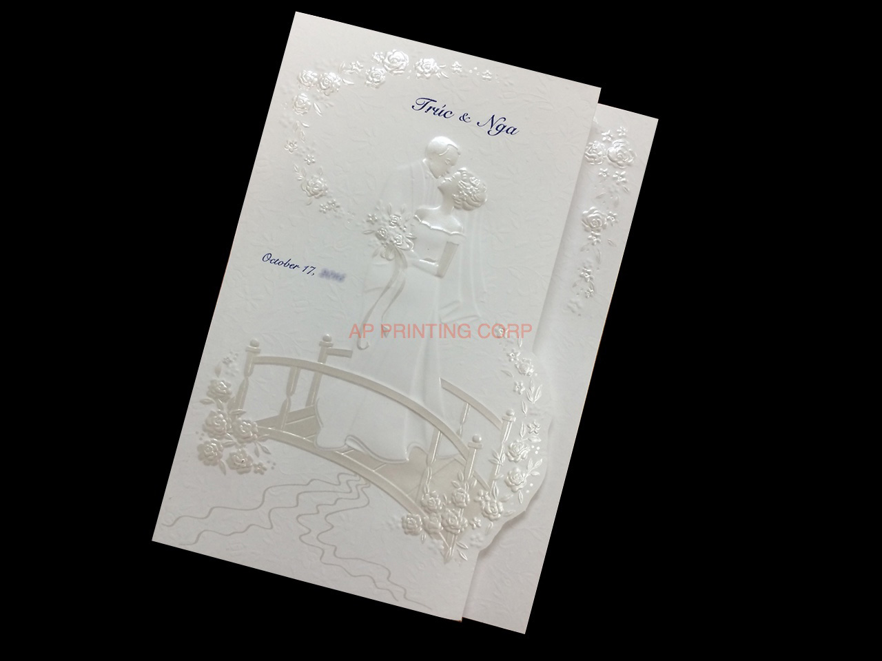 K8720 [I-11] Harmony of Hearts Bride & Groom Wedding Invitation