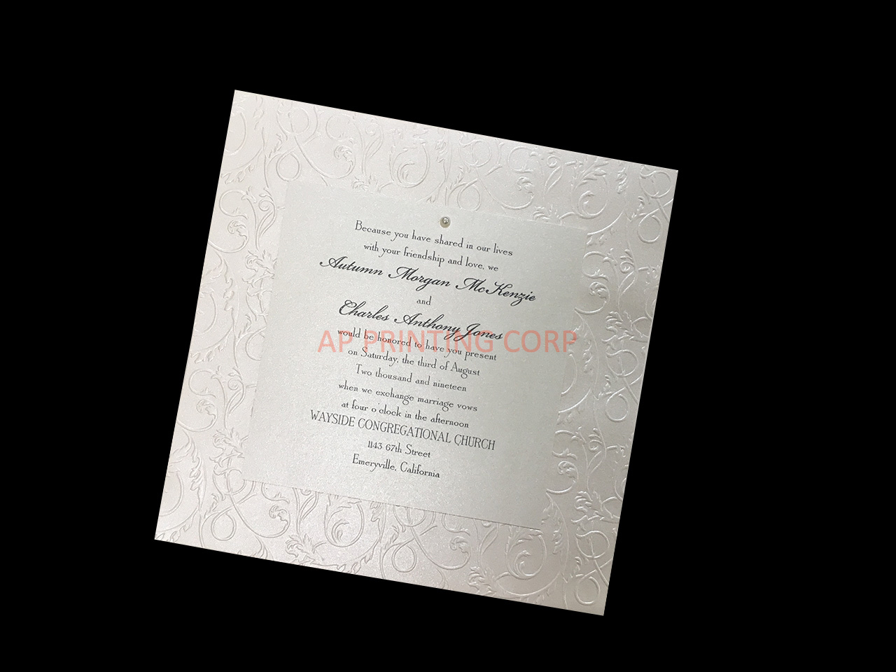 Layers of Beauty [CC-92] Fancy Luxury Wedding Invitation