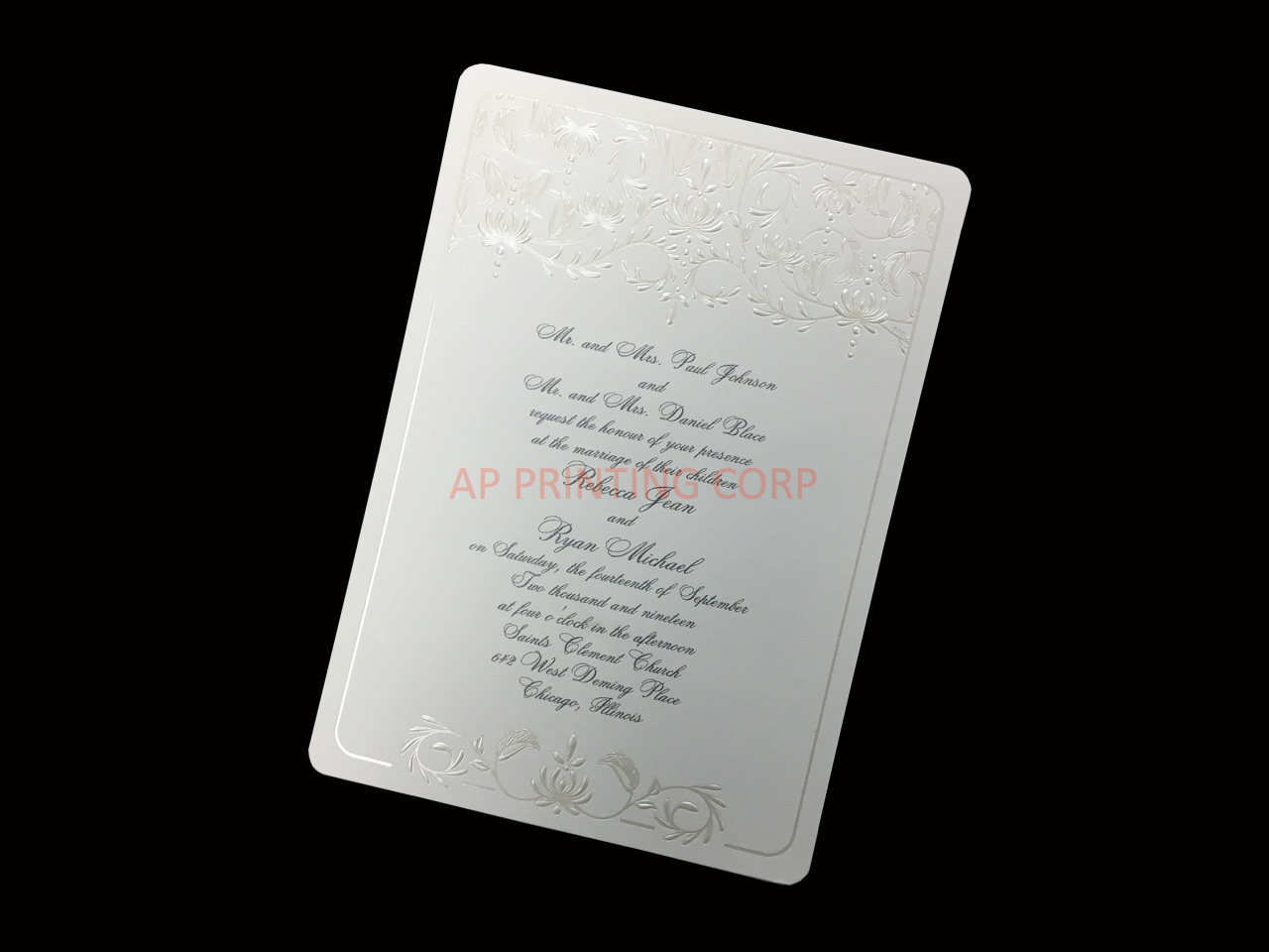 [CC-25] Swirling Romance Flowers Wedding Invitation