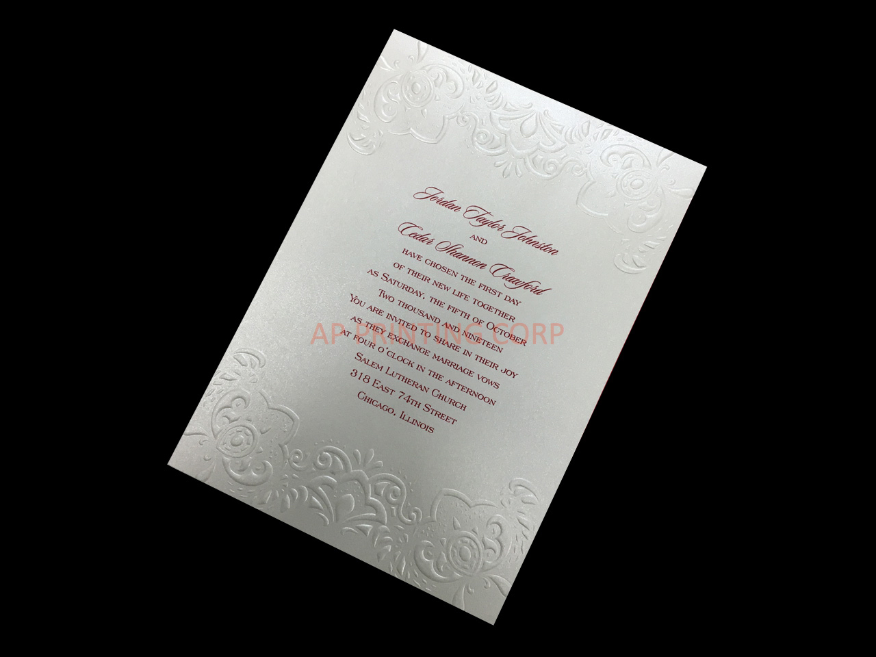 Embossed Beauty [CC-35] Fancy Luxury Wedding Invitation
