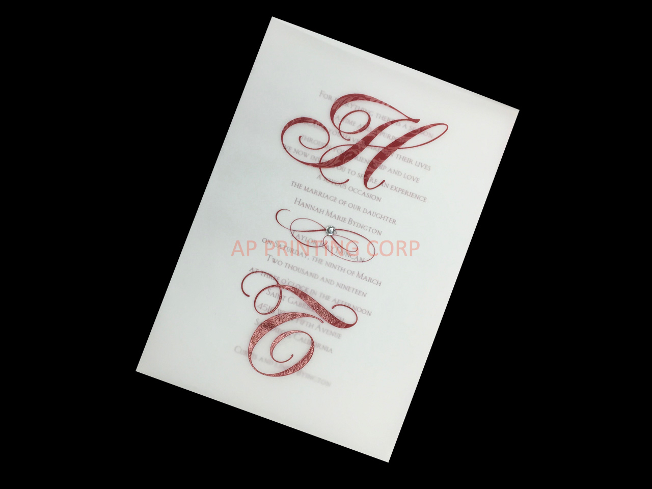 [CC-20] Figured Letters Flowers Wedding Invitation