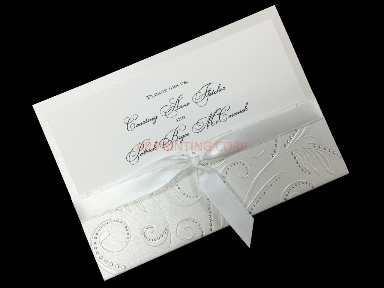 Shimmer Vines [CC-75] Fancy Luxury Wedding Invitation