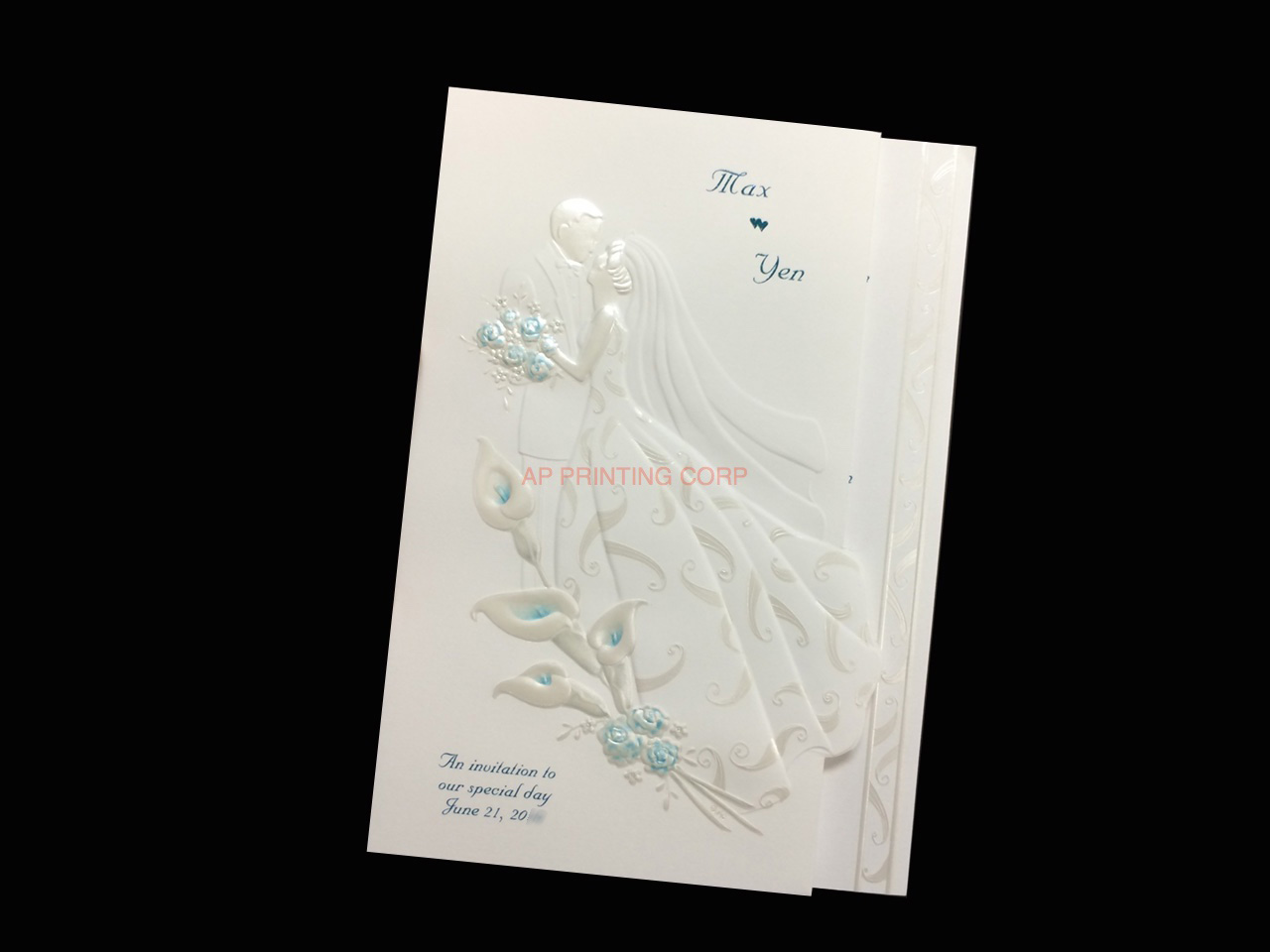 K8763 [I-11] Graceful Union Bride & Groom Wedding Invitation