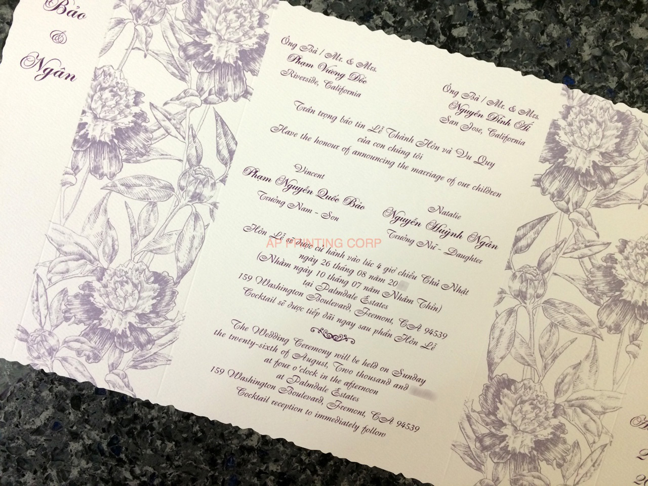 K8536 [I-11] Graceful Garden Flowers Wedding Invitation