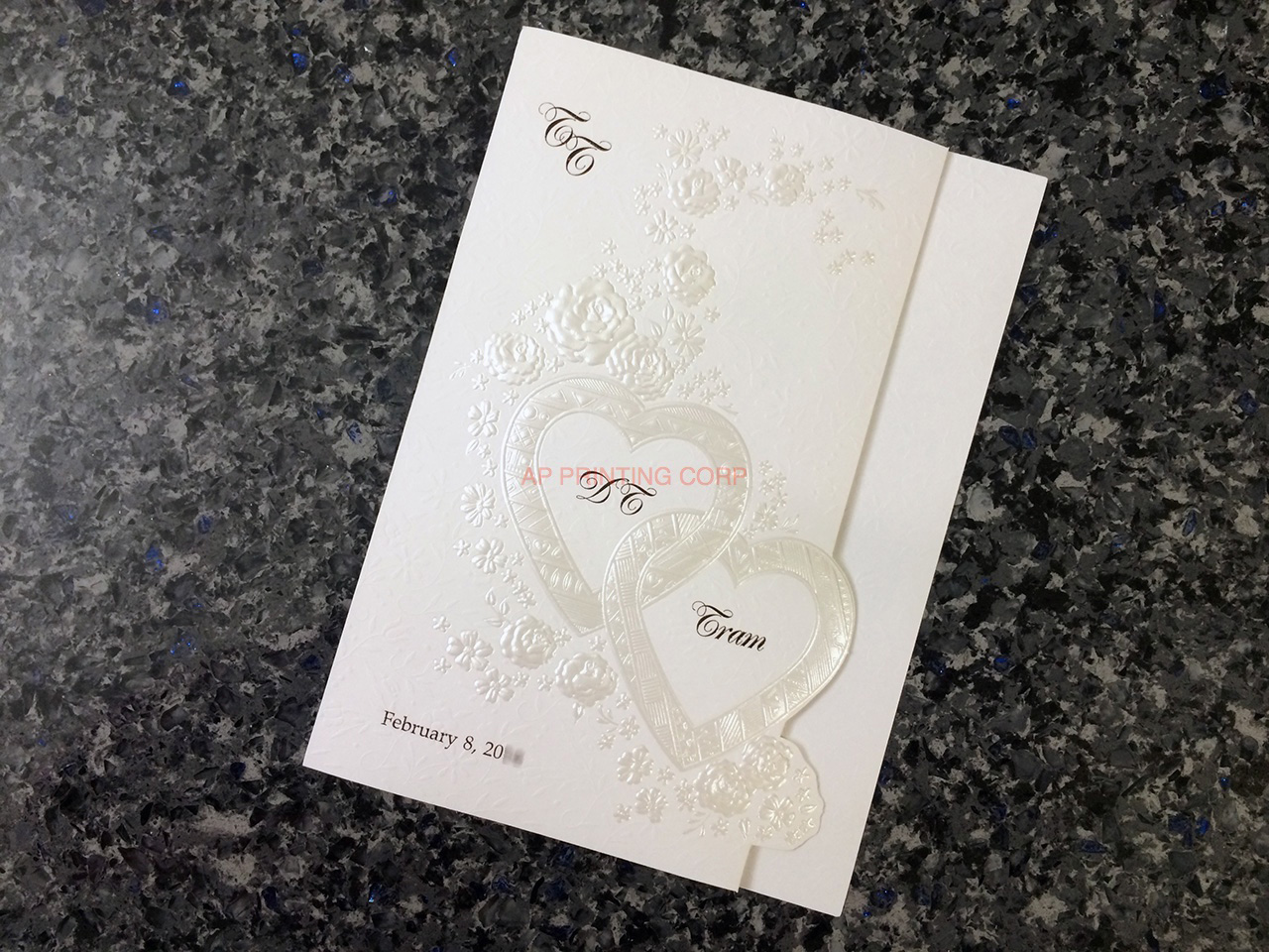 K9899 [I-11] Romantic Simplicity Hearts Wedding Invitation