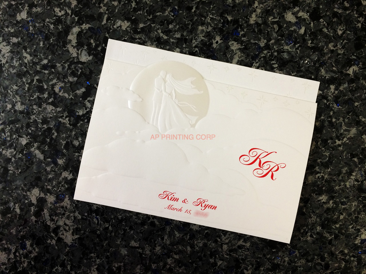 K625 [I-10] Whispering Skies Bride & Groom Wedding Invitation