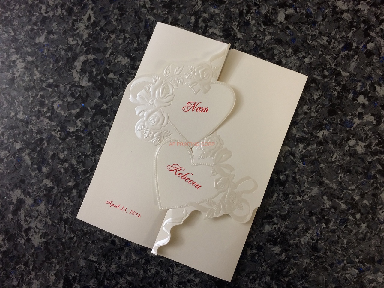 ART-82749 [I-11] Enchanted Blooms Hearts Wedding Invitation