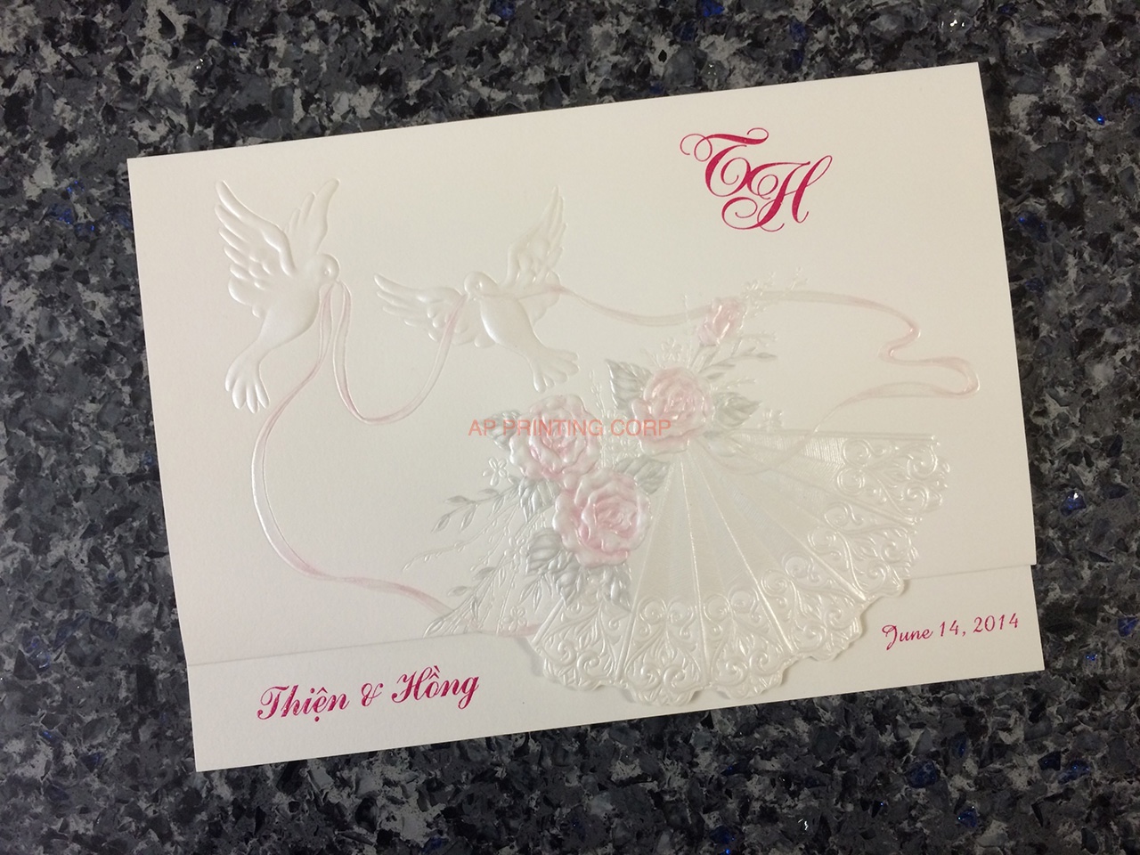 ART-84019 [I-10] Whispers of Nature Birds & Doves Wedding Invitation