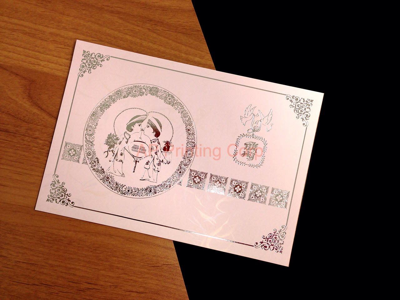 DR7-RPL-RF [V-L-02] Jade Elegance Bride & Groom Wedding Invitation