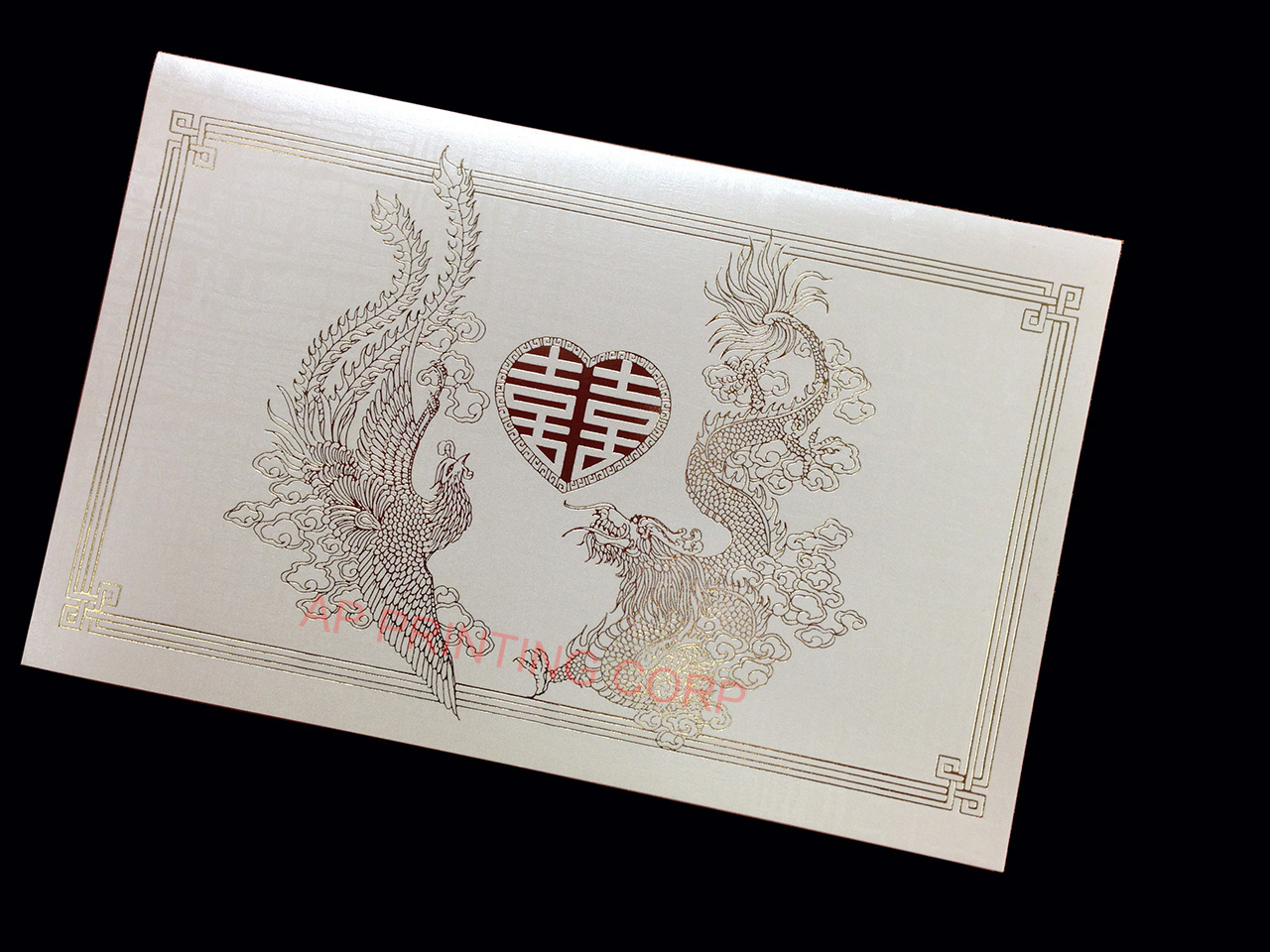 RP1-TT-V [V-L-01] Noble Fusion Dragon & Phoenix Wedding Invitation