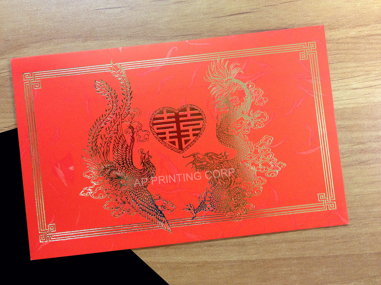 RP1-DR-V [V-L-02] Timeless Mythos Dragon & Phoenix Wedding Invitation