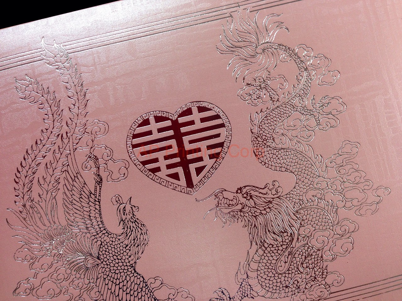 RP1-HT-S [V-L-01] Mystical Grace Dragon & Phoenix Wedding Invitation
