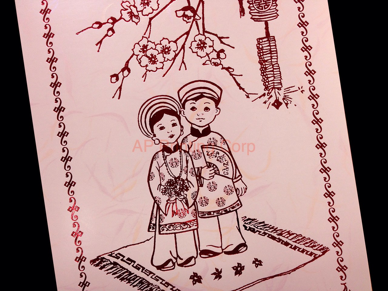 DRCM-RPL2-D [V-L-01] Blush Elegance Bride & Groom Wedding Invitation