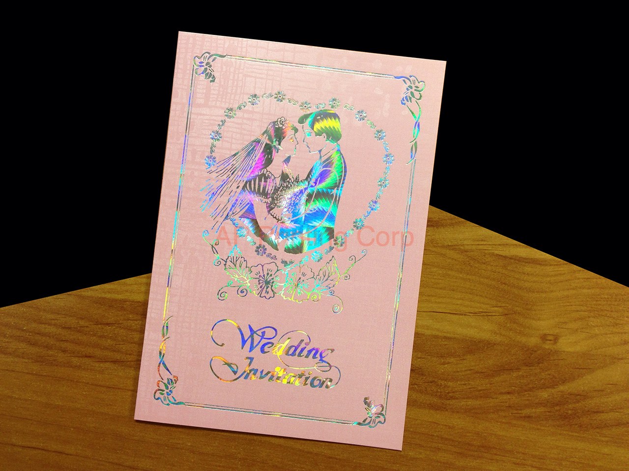 DR9-HT-RF [V-L-02] Blushing Bliss Bride & Groom Wedding Invitation