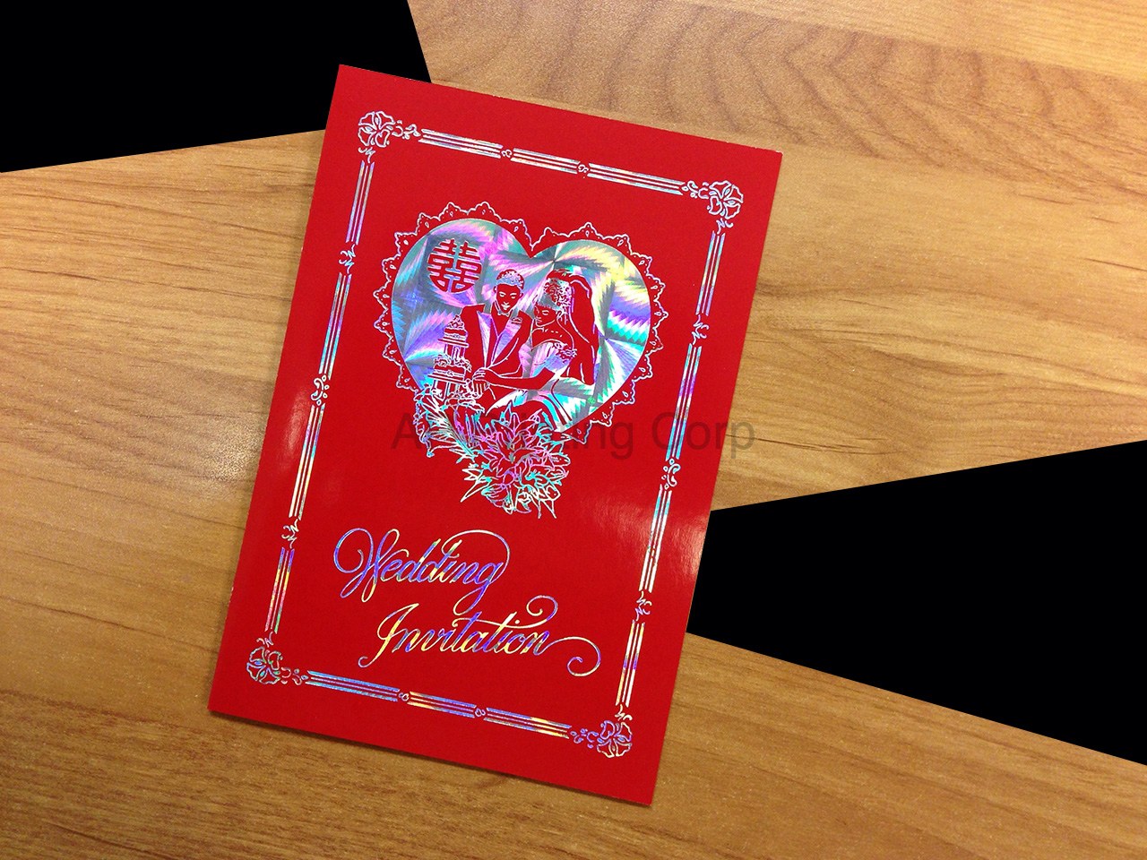 DRCB-DB-RF [V-L-02] Gilded Love Story Bride & Groom Wedding Invitation