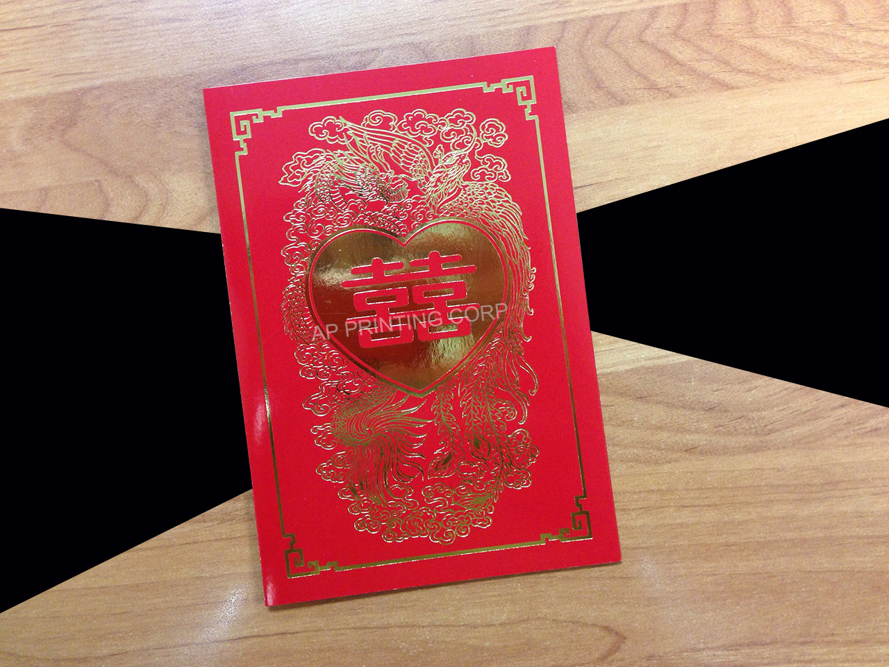 RP6-DB-V [V-L-01] Harmony in Flight Dragon & Phoenix Wedding Invitation