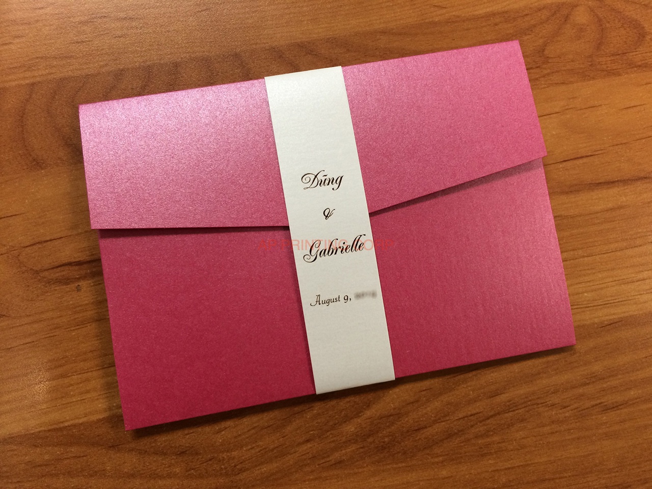 PAL-R-57-MMM-Band Azalea, Gold, Opal Pocket & Folder Invitation