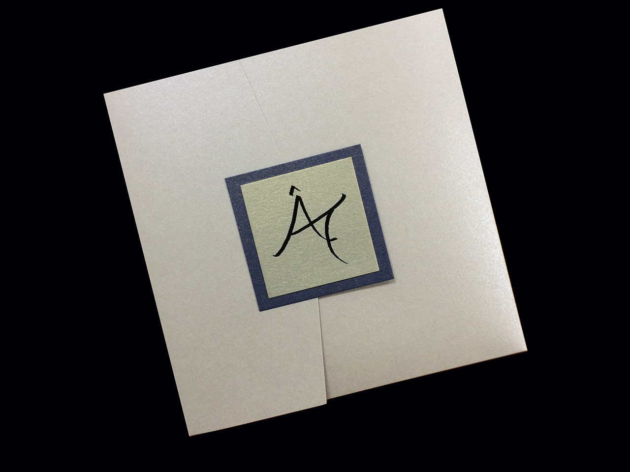 PAL-66-MMM Quartz, Ruby, Gold Leaf Pocket & Folder Invitation