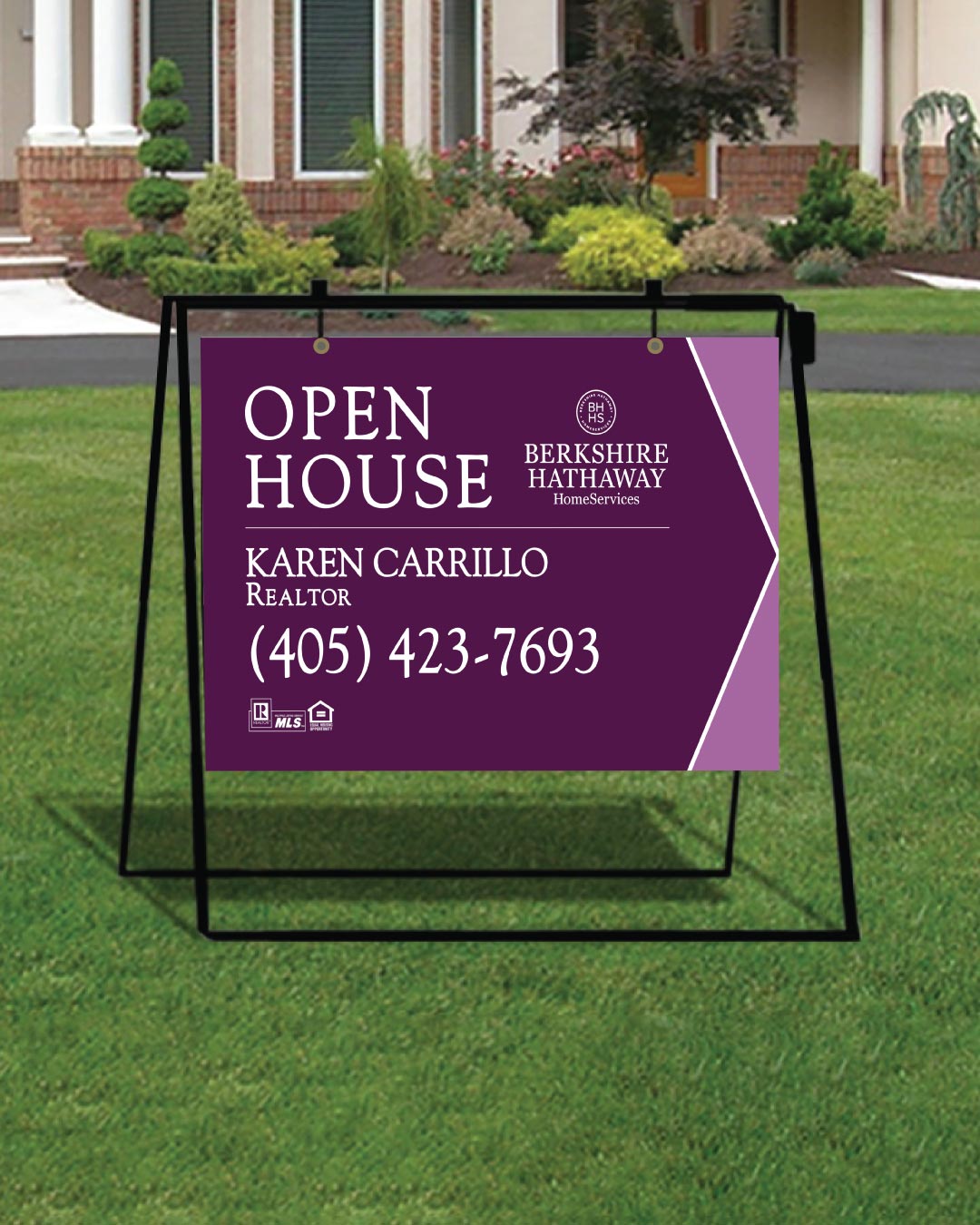 Berkshire Ivory & Violet Metal Sidewalk A-Frame