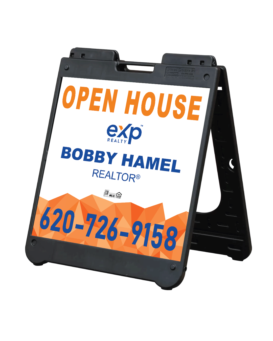 Exp Realty Geometric Orange A-Frame Sign 24x24