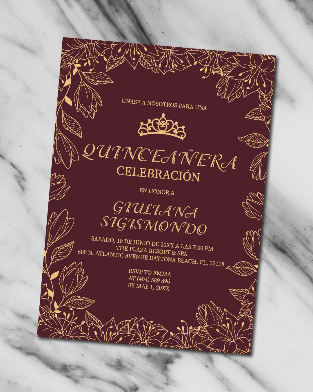 Flowers and Touch of Burgundy