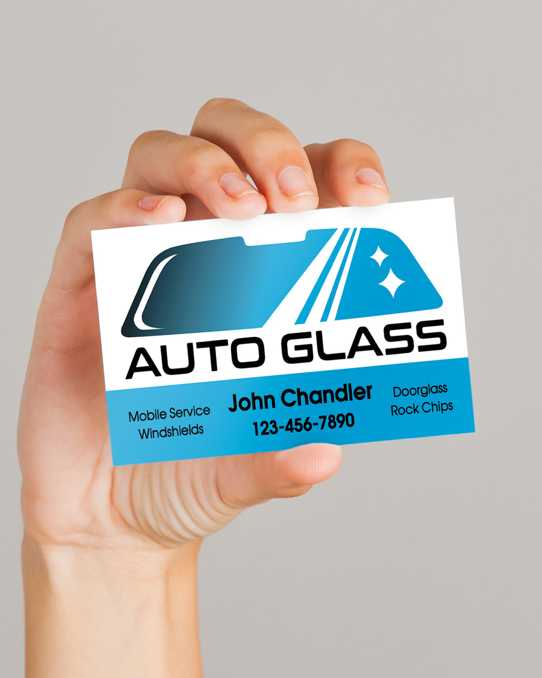AP Printing - Beautiful Blue Strip Standard Business Cards - Custom Printing Services