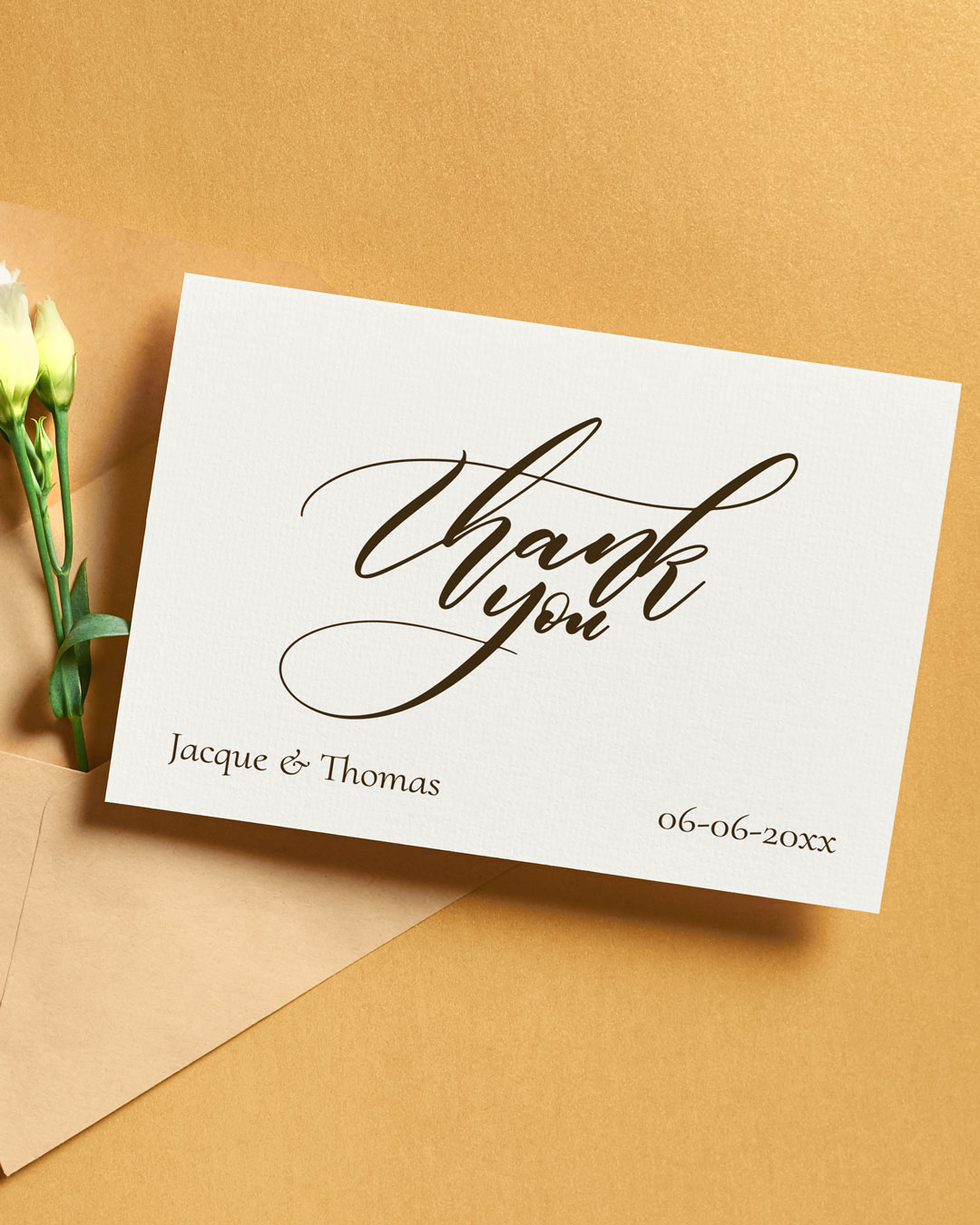 Classic & Elegant White Thank You Cards Wedding