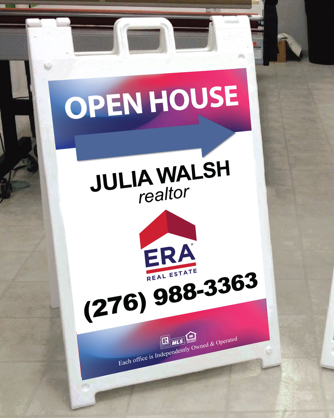 ERA Abstract Blue And Red A Frame Sign