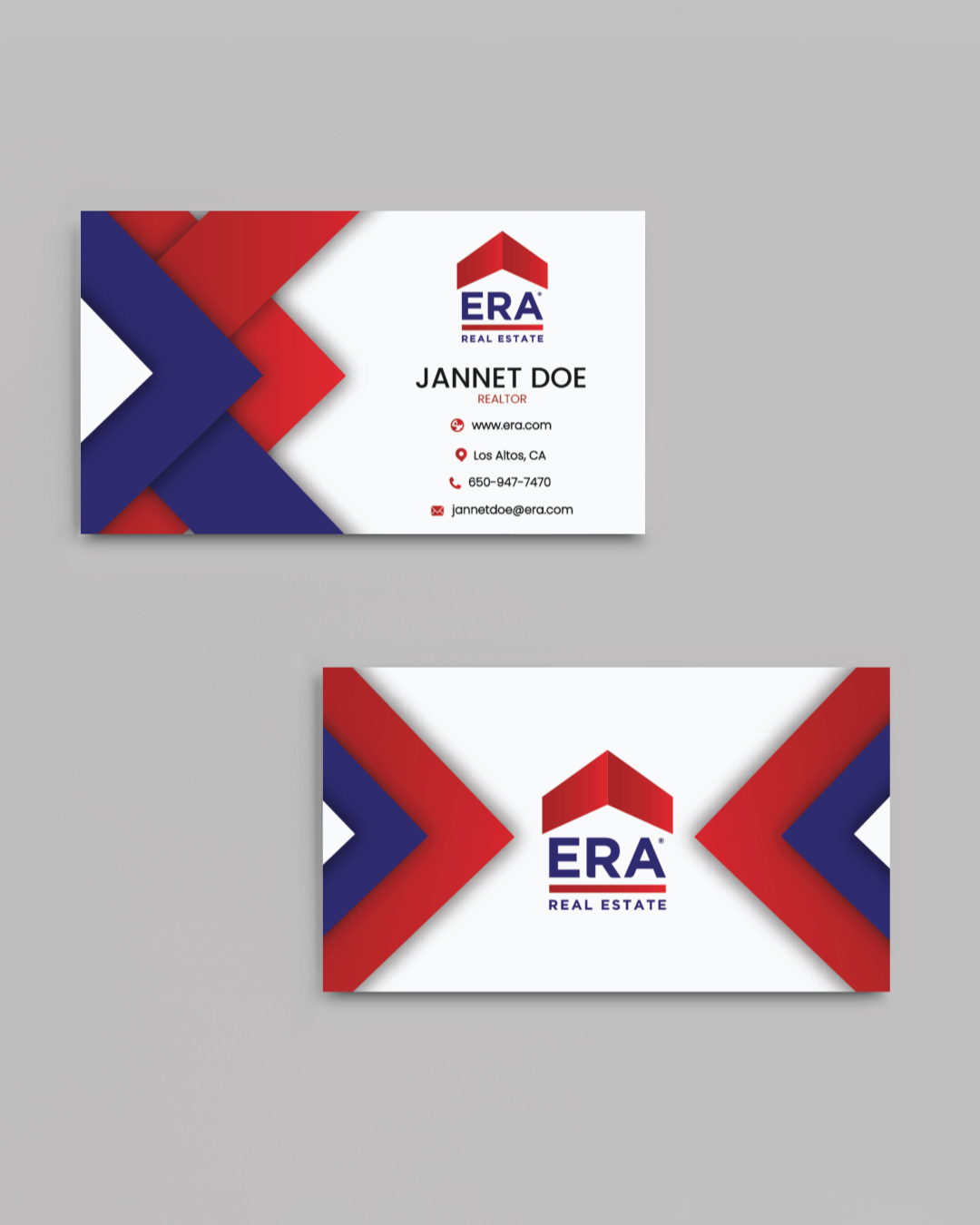 ERA Abstract Shapes Red and Blue Business Cards